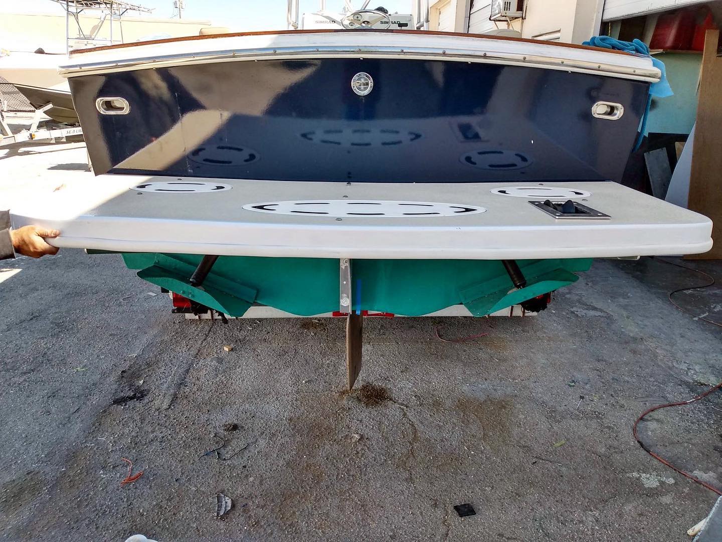 custom swim platform boat